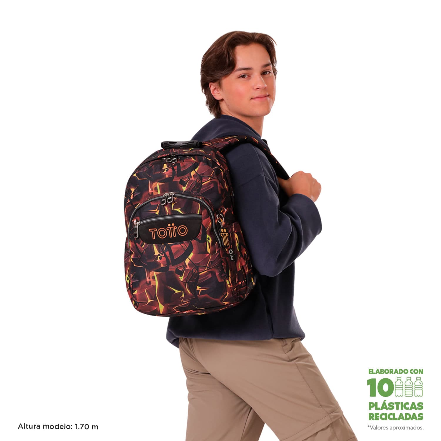 Morral Juvenil Porta PC 14" Acuarela Gris