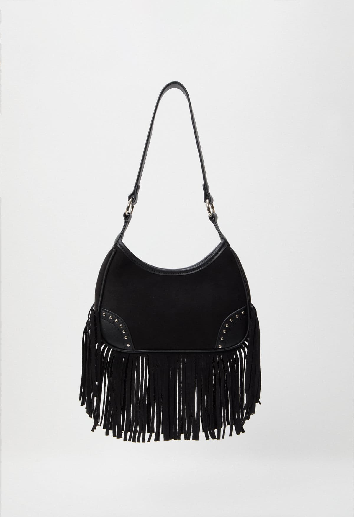 Bolso de hombro con flecos